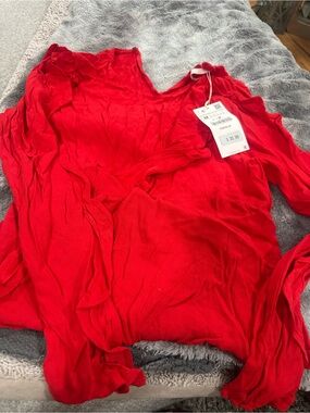 Zara red Trafaluc top
